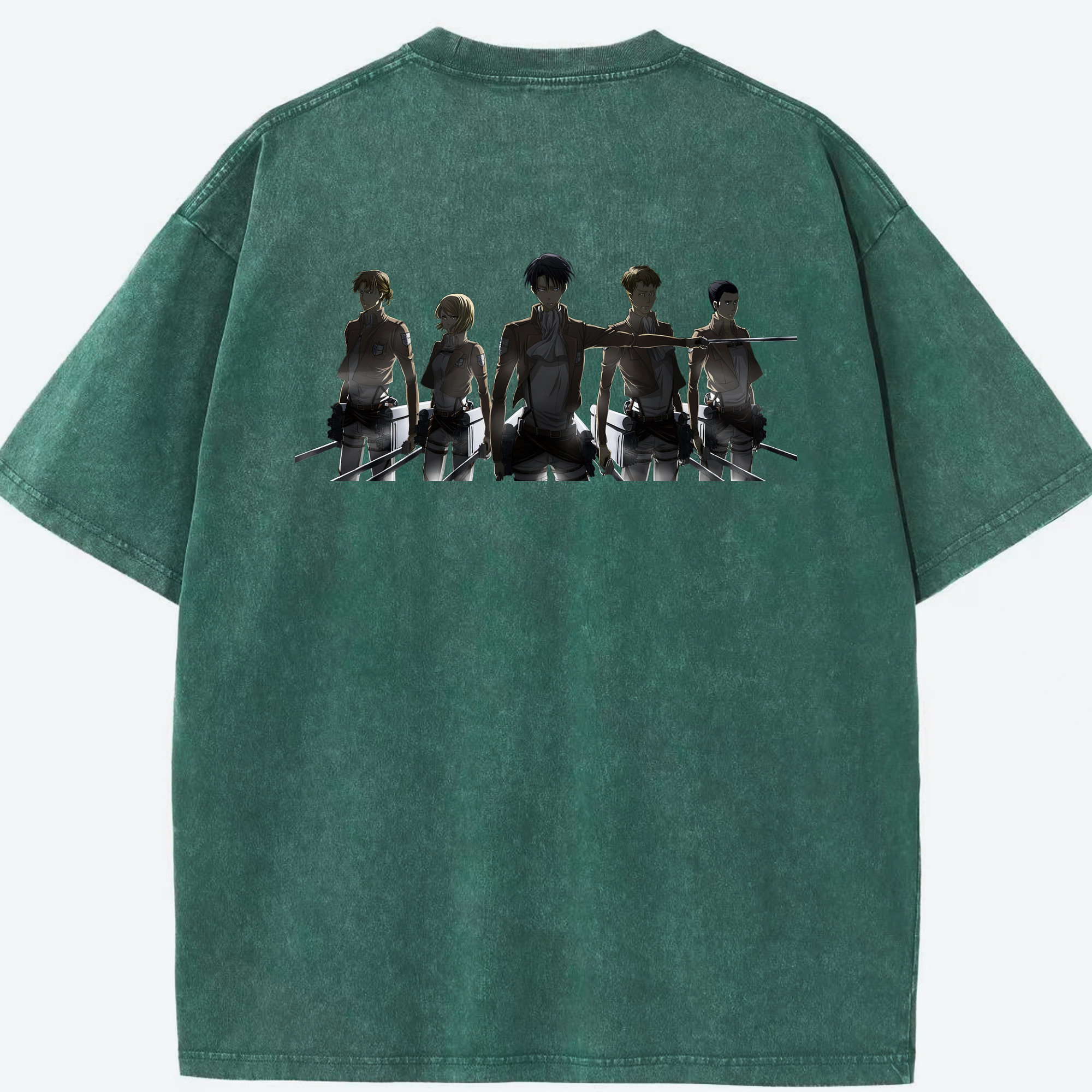 （画像用） 進撃の巨人 Attack on Titan 綿100% ヴィンテージ風 半袖Tシャツ（背面プリント）